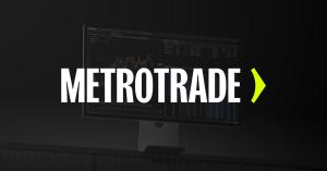 MetroTrade futures trading platform on desktop monitor with MetroTrade Logo