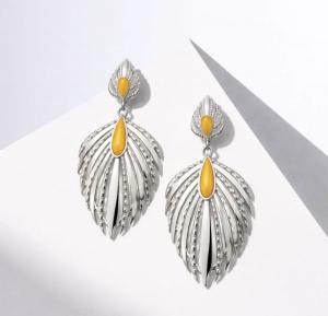 Milky Baltic Amber Feathered Earrings