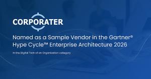Corporater has been named as a Sample Vendor in the Gartner® Hype Cycle™ for Enterprise Architecture 2026 in the Digital Twin of an Organization (DTO) category