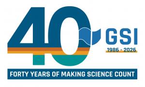 GSI Environmental 40th anniversary logo featuring the tagline "40 Years of Making Science Count."