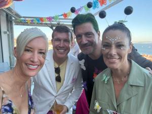 A section of changemakers celebrating the butterfly event in Portugal, led by Jennifer Hill (L). Photo: Jennifer Hill.