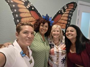 Some of the Florida flutter participants enjoying The Grand Butterfly Gathering, led by Martha Pino (L) and Vianca Pino (2nd Left). Photo: Martha/Vianca.