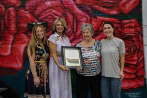 Mrs. Judy Smith is honored for donating the wall space for Georgetown's newest mural.