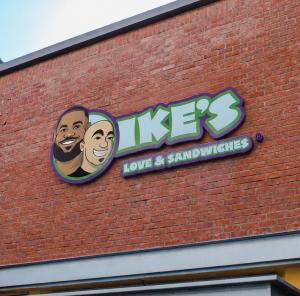 Building that shows proposed Ike and Lebron logo