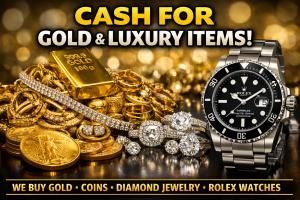 Gold coins, diamond jewelry, Rolex watches, and silver bars purchased at Cash 4 Gold & Diamonds in Los Angeles