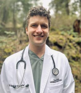 Dr. Matthew Schaefer, at her practice of in home pet euthanasia in Eau Claire.