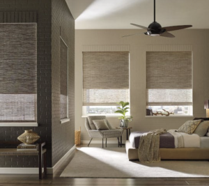 An image of some motorized blinds we installed in a Salt Lake City home