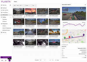 FLEETA Safety Events Menu screenshot