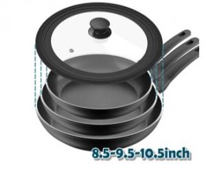 BIDOTAMU Multi Size Frying Pan Lid 8.5 To 10.5 Inch Fit