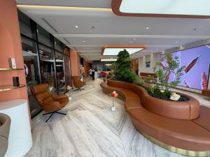 Interior of a modern hair transplant clinic in Saudi Arabia with a clean, organized, and patient-focused environment.