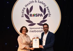Concordia's Executive Director Oliver Sawle receiving the RoSPA Gold Award for Health & Safety Performance