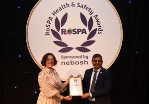 Concordia's Head of HSEQ Baleshwar Singh receiving the RoSPA Gold Fleet Safety Award