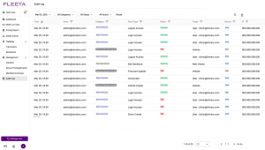 FLEETA Audit Log screenshot