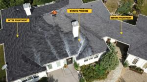 Roof rejuvenation treatment before and after by Tip Top Roofing Service in Scottsdale AZ