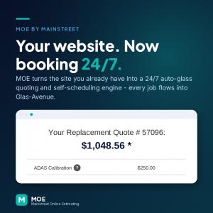 MOE gives customers instant VIN-based auto glass quotes and online booking while giving shops complete control of pricing and scheduling.