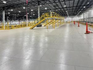 ResinDek flooring panels on multiple platforms with varying elevations