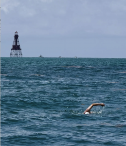 Ani Smith on her return lap from the American Shoal Lighthouse