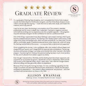 Sterling Style Academy Graduate Review: Allison Kwasniak