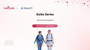 GoGo wearable exoskeleton product image by RoboCT for mobility rehabilitation.