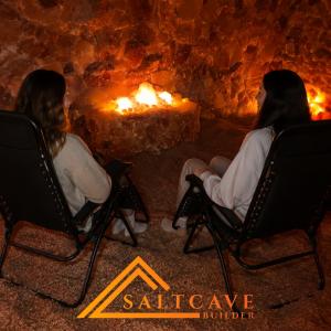 Newly completed Pura Salt Cave in Mashpee Commons designed by Salt Cave Builder. for authentic halotherapy and wellness.