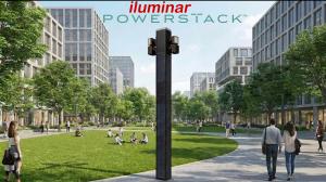 Iluminar Powerstack with 2 LED Lights in a Town Center