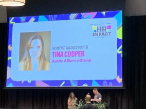The moment Tina Cooper was announced as Awards Winner