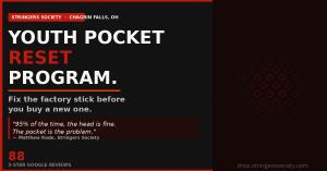 Youth lacrosse pocket reset program by Stringers Society — fixing factory-strung heads in Chagrin Falls Ohio