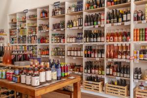 Interior of Burden of Proof with shelves full of non-alcoholic beverages.