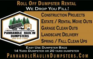 dumpster rental CDA roll-off by Panhandle Haul'in