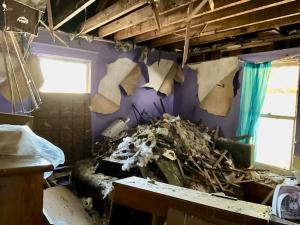 Total Rehab Project Due to Fire Damage: 4 BR/1.5 BA two-story home w/basement on large .25± acre corner city lot • This home measures 1,576± gross sf. and features an eat-in kitchen, living room, dining room, attic, unfinished basement