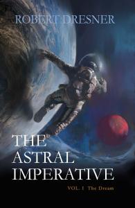 An astronaut in space running toward Mars