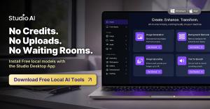 No Credits. No Uploads. No Waiting Rooms. Studio Desktop App is launching for offline, local, free AI models