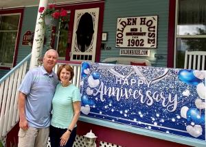 Holden House Innkeepers Sallie and Welling Clark celebrate an anniversary of service at Holden House in Colorado Springs