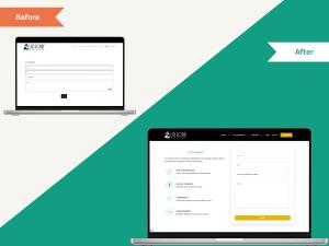 Blue Robin Contact Page Before and After Website Redesign by Creative Repute Showcasing UX, Navigation, and Conversion Improvements