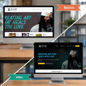 Blue Robin Website Hero Section Before and After Mockup Showcasing Creative Repute's UX, Visual Design, and Conversion-Focused Redesign