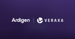 Ardigen and VERAXA logos side by side, announcing partnership collaboration
