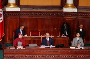 Rached Ghannouchi in the Tunisian parliament