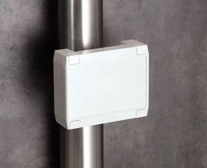 OKW's IP66/IP67 SOLID-BOX enclosure pole mounted using the new bracket