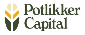 Yellow, orange, and green wheat symbol and words "potlikker capital" in green text