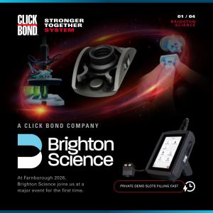 Graphic showing Click Bond's newest asset: Brighton Science