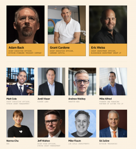 Featured speakers at Bitcoin Treasuries Conference 2026