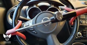 A thief walks up to a vehicle with the intent to steal it. The first thing they will likely do is look inside. When they see a lock secured to the steering wheel, they are more likely to move on to an easier target.