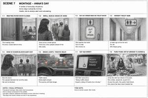 Storyboard from The Fear Nobody Understands showing Anna planning her life around toilet access and escape routes