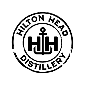 Hilton Head Distillery Logo shows a black circular stamp with HH and an anchor in the middle