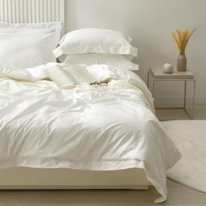 RUHO Living white washed cotton bedding set with duvet and pillow shams