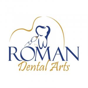 Roman Dental Arts logo for the family, laser, and implant dentistry practice in Hackensack, NJ