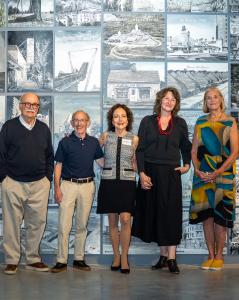 reservationist Ed Gerber, 06880’s Dan Woog, MoCA\CT Executive Director Robin Jaffee Frank, Artist Ellen Harvey, and CORA Foundation Founder and President Robin Tauck