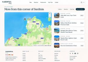 Interactive Map on Sardinia.blog showing events, guides and news around you or anywhere on Sardinia