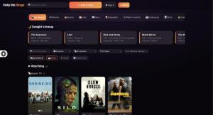 Screenshot of the Help Me Binge app showing tonight's episode lineup and tracked shows including The Sopranos, Lost, and Black Mirror across streaming services.
