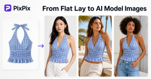 PixPix helps apparel sellers turn flat-lay clothing photos into coordinated AI model images for e-commerce listings and campaigns.